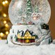 Glitzhome 150mm Christmas Oversized Resin Lighted Musical Snowflakes Village Waterglobe