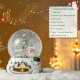 Glitzhome 150mm Christmas Oversized Resin Lighted Musical Snowflakes Village Waterglobe