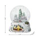 Glitzhome 150mm Christmas Oversized Resin Lighted Musical Snowflakes Village Waterglobe