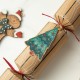 Glitzhome 6PK 2"D X 12"H Christmas Kraft Paper Characters Tag Party Cracker with Gift Contents
