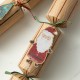 Glitzhome 6PK 2"D X 12"H Christmas Kraft Paper Characters Tag Party Cracker with Gift Contents