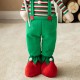 Glitzhome 39"/26"H Telescoped Fabric Christmas Boy Elf Standing Décor
