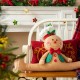 Glitzhome 27"L Christmas Fabric Gingerbreadman Doorstop