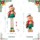 Glitzhome 39"/26"H Telescoped Fabric Christmas Gingerbreadman Standing Décor