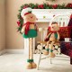Glitzhome 39"/26"H Telescoped Fabric Christmas Gingerbreadman Standing Décor