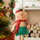 Glitzhome 39"/26"H Telescoped Fabric Christmas Gingerbreadman Standing Décor
