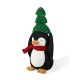 Glitzhome 21.25"H Christmas Fabric Penguin with Top Tree Decor