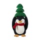 Glitzhome 21.25"H Christmas Fabric Penguin with Top Tree Decor