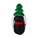 Glitzhome 21.25"H Christmas Fabric Penguin with Top Tree Decor