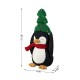 Glitzhome 21.25"H Christmas Fabric Penguin with Top Tree Decor