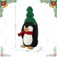 Glitzhome 21.25"H Christmas Fabric Penguin with Top Tree Decor