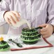 Glitzhome 6.5"H Christmas Ceramic Tree Mug with Lid and Spoon