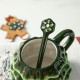 Glitzhome 6.5"H Christmas Ceramic Tree Mug with Lid and Spoon