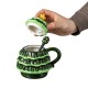 Glitzhome 6.5"H Christmas Ceramic Tree Mug with Lid and Spoon