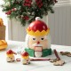 Glitzhome 3 Piece Dolomite Christmas Nutcracker Cookie Jar Set