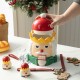 Glitzhome 3 Piece Dolomite Christmas Nutcracker Cookie Jar Set