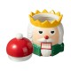Glitzhome 3 Piece Dolomite Christmas Nutcracker Cookie Jar Set