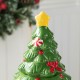 Glitzhome 3 Piece Dolomite Christmas Tree Cookie Jar Set