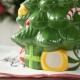 Glitzhome 3 Piece Dolomite Christmas Tree Cookie Jar Set