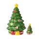 Glitzhome 3 Piece Dolomite Christmas Tree Cookie Jar Set