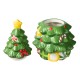 Glitzhome 3 Piece Dolomite Christmas Tree Cookie Jar Set