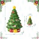 Glitzhome 3 Piece Dolomite Christmas Tree Cookie Jar Set