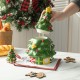 Glitzhome 3 Piece Dolomite Christmas Tree Cookie Jar Set