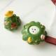 Glitzhome 3 Piece Dolomite Christmas Tree Cookie Jar Set
