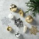 Glitzhome 160ct Christmas Elegant Silver & Gold Deluxe Boxed Shatterproof Ornaments