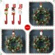 Glitzhome 14"H Set of 3 Christmas Metal Elf, Snowman & Santa Wreath Hanger