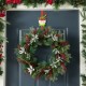 Glitzhome 14"H Set of 3 Christmas Metal Elf, Snowman & Santa Wreath Hanger