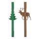 Glitzhome 14"H Set of 2 Christmas Metal Tree & Reindeer Wreath Hanger