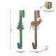 Glitzhome 14"H Set of 2 Christmas Metal Tree & Reindeer Wreath Hanger