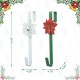 Glitzhome 14"H Set of 2 Christmas Metal Snowflake& Poinsettia Wreath Hanger