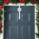 Glitzhome 14"H Set of 2 Christmas Metal Snowflake& Poinsettia Wreath Hanger