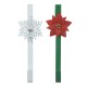Glitzhome 14"H Set of 2 Christmas Metal Snowflake& Poinsettia Wreath Hanger