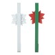 Glitzhome 14"H Set of 2 Christmas Metal Snowflake& Poinsettia Wreath Hanger