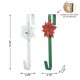 Glitzhome 14"H Set of 2 Christmas Metal Snowflake& Poinsettia Wreath Hanger