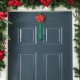 Glitzhome 14"H Set of 2 Christmas Metal Snowflake& Poinsettia Wreath Hanger