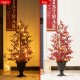 Glitzhome 36"H Christmas Lighted Berry and Pine Cone Urn Porch Tree, 20 Warm White Lights with timer