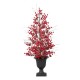 Glitzhome 36"H Christmas Lighted Berry and Pine Cone Urn Porch Tree, 20 Warm White Lights with timer