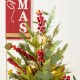 Glitzhome 36"H Christmas Lighted Pine Needle and Eucalyptus leaf Urn Porch Tree, 20 Warm White Lights with timer