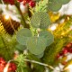 Glitzhome 36"H Christmas Lighted Pine Needle and Eucalyptus leaf Urn Porch Tree, 20 Warm White Lights with timer