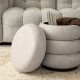 Glitzhome Modern Cool Gray Upholstered Storage Ottoman or Accent Stool