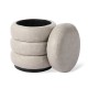 Glitzhome Modern Cool Gray Upholstered Storage Ottoman or Accent Stool