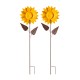 Glitzhome S/2  42"H Fall Metal Sunflower Yard Stake(KD)