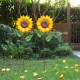 Glitzhome S/2  42"H Fall Metal Sunflower Yard Stake(KD)