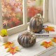 Glitzhome S/2 Blue/Gold GlitteryGlass Pumpkin