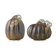 Glitzhome S/2 Blue/Gold GlitteryGlass Pumpkin