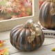Glitzhome S/2 Blue/Gold GlitteryGlass Pumpkin